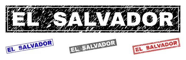Grunge EL SALVADOR Sellos de rectángulo texturizados — Vector de stock