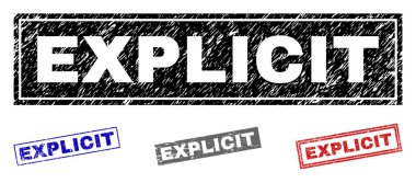 Grunge açık dikdörtgen damga mühürler çizik