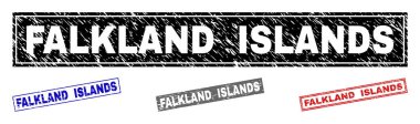Grunge Falkland Adaları dikdörtgen pullar dokulu