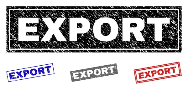 Grunge Export gekrast rechthoek stempels — Stockvector