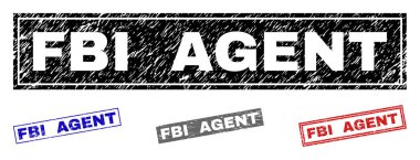 Grunge FBI ajanı dikdörtgen filigranlar çizik