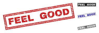 Grunge hissediyorum iyi dokulu dikdörtgen damga mühürler