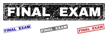 Grunge Final sınavı dikdörtgen pullar dokulu