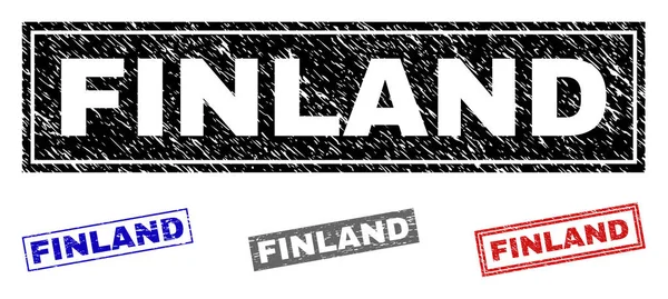 Grunge Finnland texturiertes Rechteck Wasserzeichen — Stockvektor