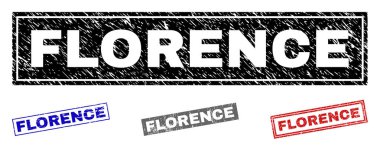 Grunge Floransa dikdörtgen damga mühürler çizik