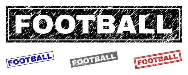Grunge ποδόσφαιρο υφής ορθογώνιο γραμματόσημα — Διανυσματικό Αρχείο