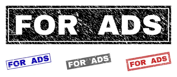 Grunge FOR ADS Rectángulo texturizado Sellos — Vector de stock