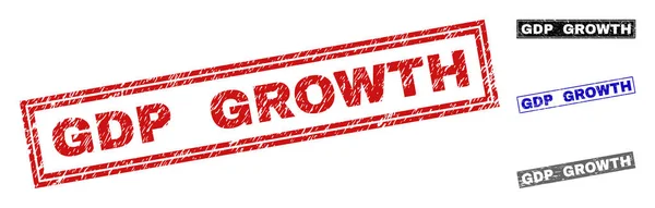 Grunge PIB GROWTH Scratched dreptunghi timbre — Vector de stoc
