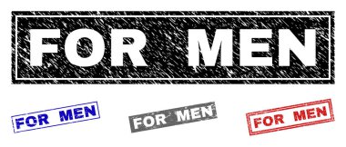 Grunge erkekler için dikdörtgen damga mühürler dokulu