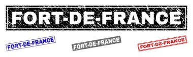 Grunge Fort-De-France dikdörtgen filigranlar dokulu