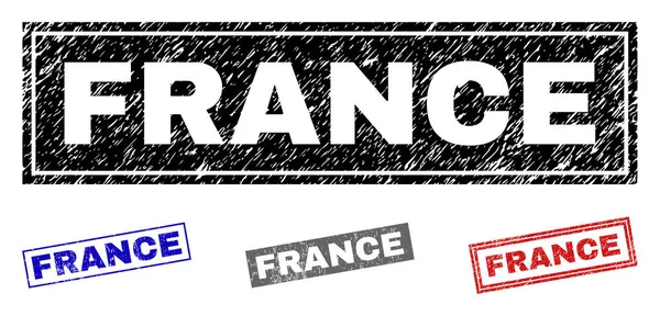 Grunge FRANCE Filigranes rectangulaires texturés — Image vectorielle