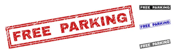 Grunge free parking textured rechteckige Stempel — Stockvektor