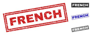 Grunge Fransız dokulu dikdörtgen pullar