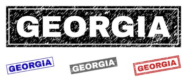 Grunge Gürcistan dikdörtgen filigranlar çizik