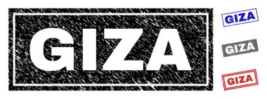 Grunge Giza dikdörtgen damga mühürler dokulu