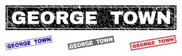 Grunge George Town poškrábaný obdélník vodoznaky — Stockový vektor