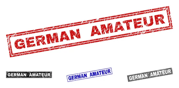 Grunge GERMAN AMATEUR Textured Rectangle Watermarks — Stock Vector