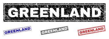 Grunge Grönland dikdörtgen damga mühürler çizik