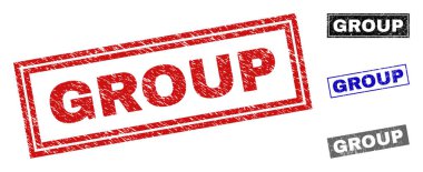 Grunge grup dikdörtgen damga mühürler çizik