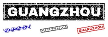 Grunge Guangzhou dikdörtgen damga mühürler çizik