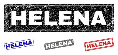 Grunge Helena dikdörtgen damga mühürler dokulu