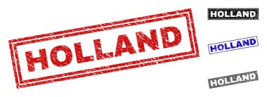 Grunge Holland dikdörtgen damga mühürler çizik