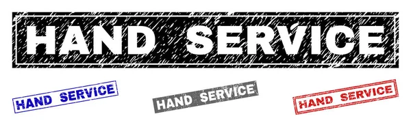 Grunge Hand Service getextureerde rechthoek stempel zeehonden — Stockvector