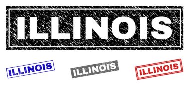 Grunge Illinois dikdörtgen pullar dokulu