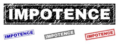 Grunge iktidarsızlık dikdörtgen damga mühürler çizik