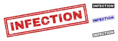 Grunge enfeksiyon dikdörtgen damga mühürler çizik