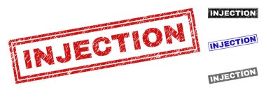 Grunge enjeksiyon dikdörtgen damga mühürler çizik