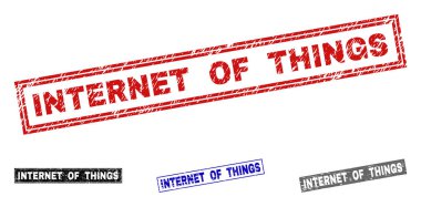 Şeylerin Internet Grunge dikdörtgen pullar çizik