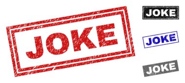 Grunge şaka dikdörtgen damga mühürler çizik