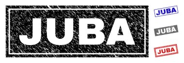 Grunge Juba dikdörtgen damga mühürler çizik