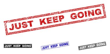 Grunge dokulu dikdörtgen damga mühürler devam et