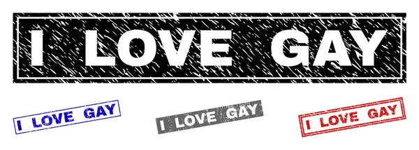 Grunge miluji Gay texturou obdélník vodoznaky — Stockový vektor