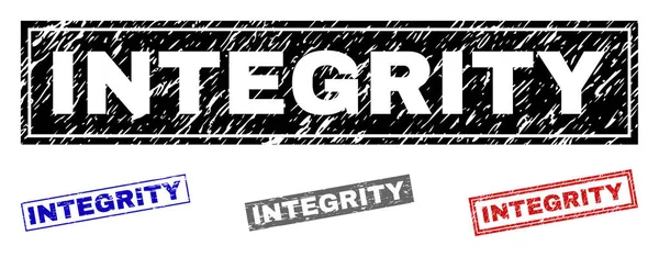 Grunge Integrity poškrábaný obdélník vodoznaky — Stockový vektor