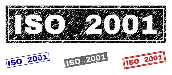 Grunge Iso 2001 γδαρμένο ορθογώνιο υδατογραφήματα — Διανυσματικό Αρχείο