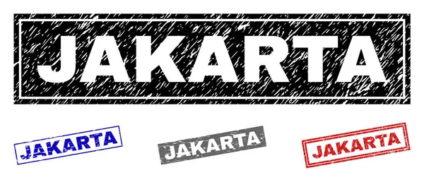 Grunge JAKARTA Retângulo texturizado Marcas d 'água — Vetor de Stock