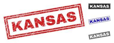 Grunge Kansas dikdörtgen damga mühürler çizik