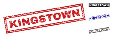 Grunge Kingstown dikdörtgen damga mühürler dokulu