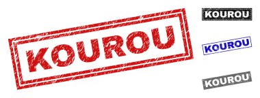 Grunge Kourou dikdörtgen filigranlar çizik