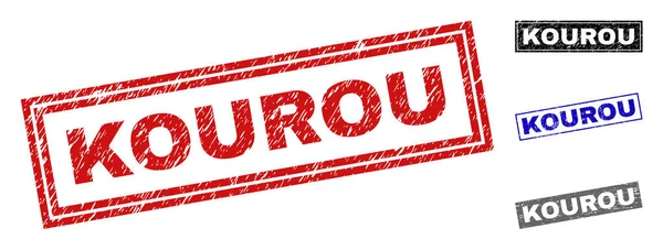 Grunge Kourou dikdörtgen filigranlar çizik