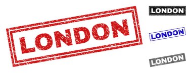 Grunge Londra dikdörtgen filigranlar çizik