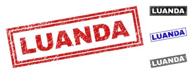 Grunge Luanda dikdörtgen damga mühürler dokulu