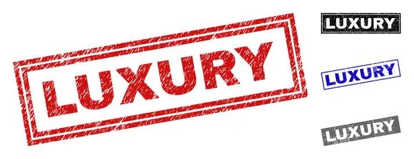 Grunge LUXO texturizado retângulo selo selos — Vetor de Stock
