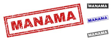 Grunge Manama dikdörtgen damga mühürler çizik