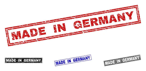 Grunge Made In Germany υφής ορθογώνιο γραμματόσημα — Διανυσματικό Αρχείο