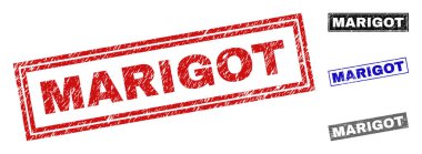 Grunge Marigot dikdörtgen filigranlar çizik