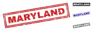 Grunge Maryland dikdörtgen damga mühürler çizik